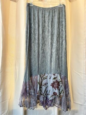 Vintage Spencer Alexis Fairycore Maxi Skirt Large Coquette Lace Lagenlook Boho